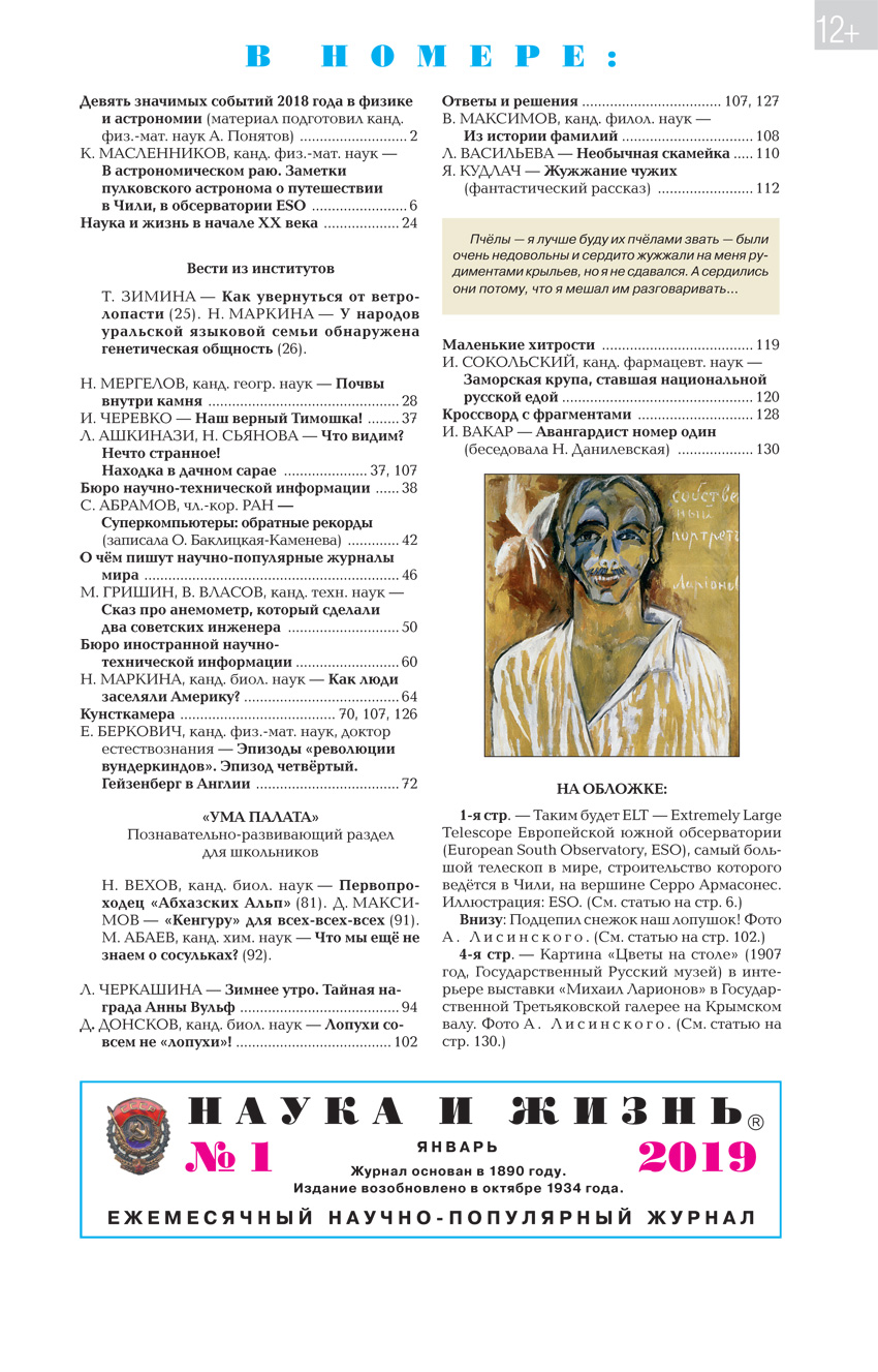 Содержание № 1, 2019