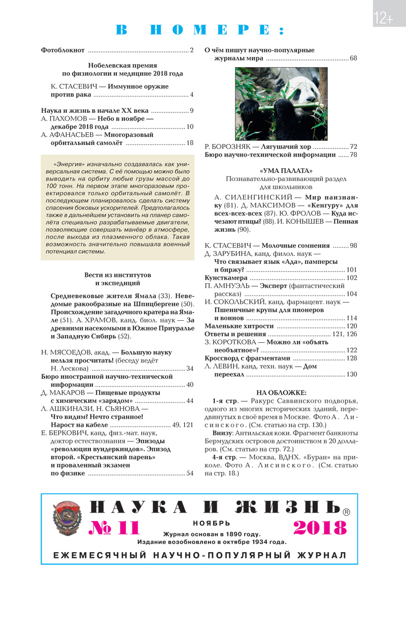 Содержание № 11, 2018