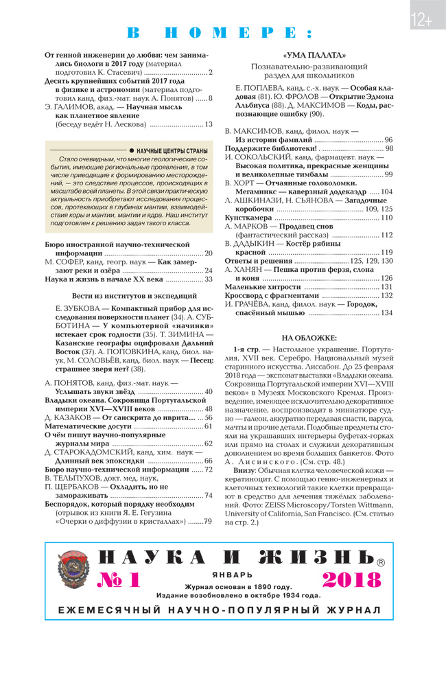 Содержание № 1, 2018